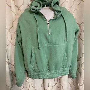 La Hearts Green quarter-zip Hoodie